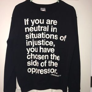 Black crew neck Desmond tutu sweatshirt